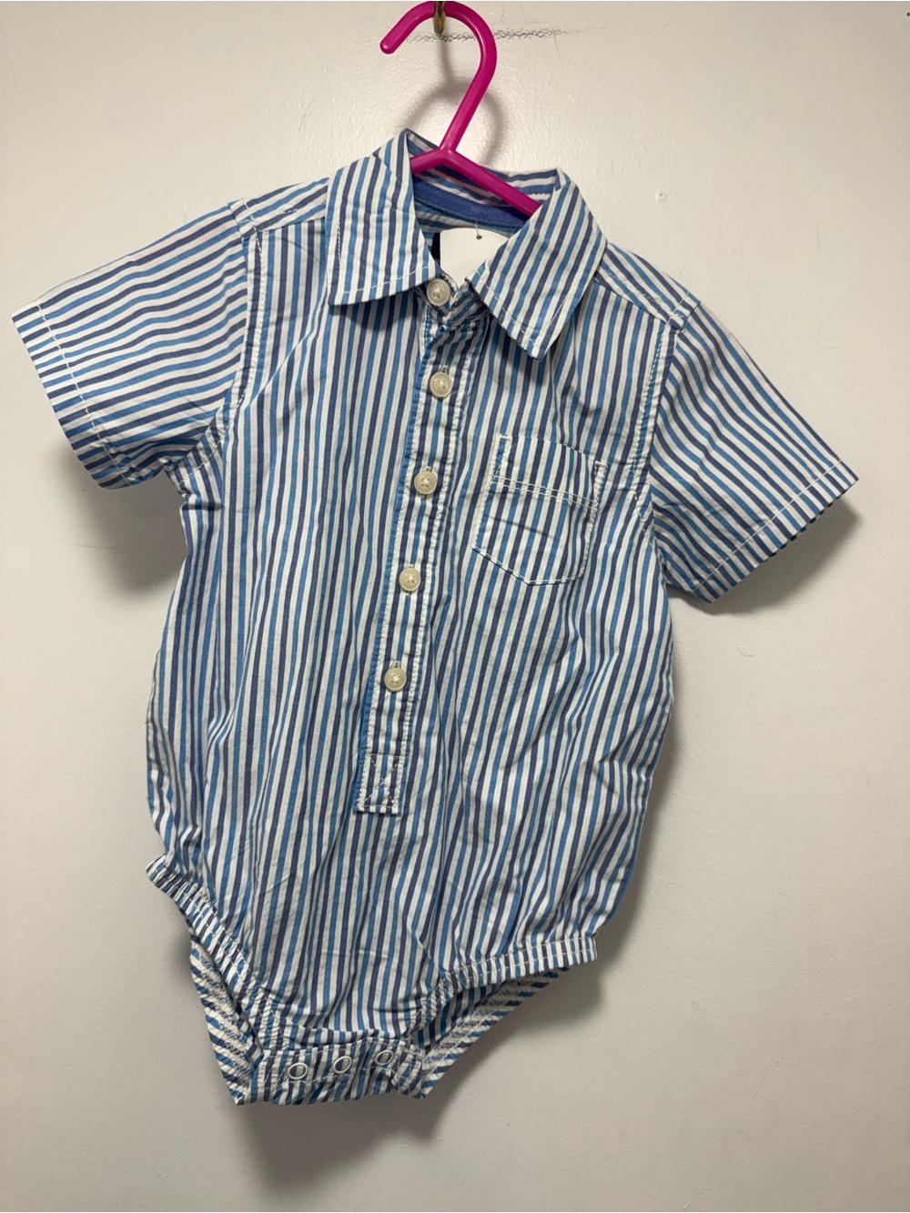 *OshKosh B'gosh Blue and White Striped Button-Up